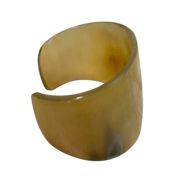 Buffalo Horn Wide Cuff Bangle Bracelet Handcrafted Bohemian Neutral - Picture 6 of 11